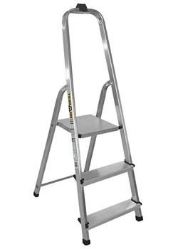 Aluminiowa składana drabina z hakiem - Apino - id: 28766 - marki Elior - 185718292 Aluminiowa składana drabina z hakiem - Apino ze sklepu Edinos.pl w kategorii Dom - zdjęcie 185718292