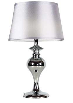 Klasyczna lampa stołowa ze srebrnym abażurem - T030 - Greko ze sklepu Edinos.pl w kategorii Lampy stołowe - zdjęcie 185718324
