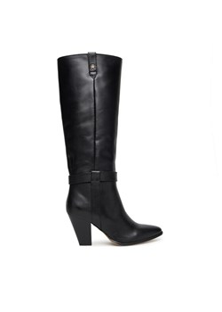 Kozaki Tommy Hilfiger T-Strap Pointy FW0FW08982 Czarny ze sklepu eobuwie.pl w kategorii Kozaki damskie - zdjęcie 185723002