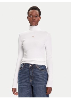 Calvin Klein Jeans Golf LV047D203G Biały Slim Fit ze sklepu MODIVO w kategorii Swetry damskie - zdjęcie 185724111