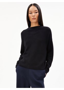 ARMEDANGELS Damski sweter z dzianiny - Merinaa Kobiety Bawełna czarny jednolity ze sklepu vangraaf w kategorii Swetry damskie - zdjęcie 185724763
