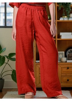 Sinsay - Spodnie wide leg z modalem - czerwony ze sklepu Sinsay w kategorii Spodnie damskie - zdjęcie 185730961