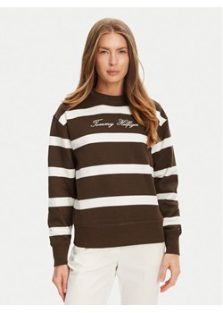 Tommy Hilfiger Bluza Script WW0WW45743 Brązowy Regular Fit ze sklepu MODIVO w kategorii Bluzy damskie - zdjęcie 185731031