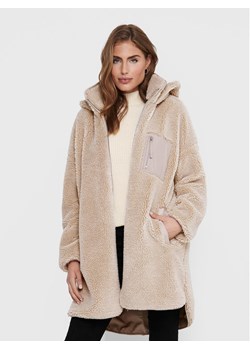 ONLY Kożuch Sascha 15230461 Beżowy Regular Fit ze sklepu MODIVO w kategorii Płaszcze damskie - zdjęcie 185731133