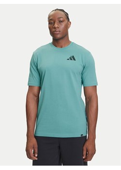 adidas T-Shirt Yay Sports Verbiage Graphic JY1830 Turkusowy Regular Fit ze sklepu MODIVO w kategorii T-shirty męskie - zdjęcie 185731162