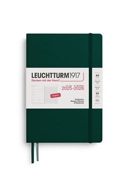 LEUCHTTURM1917 Notatnik w kolorze ciemnozielonym z kalendarzem - A5 ze sklepu Limango Polska w kategorii Akcesoria biurowe - zdjęcie 185733552