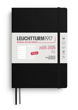 LEUCHTTURM1917 Notatnik w kolorze czarnym z kalendarzem - A5 ze sklepu Limango Polska w kategorii Akcesoria biurowe - zdjęcie 185733554