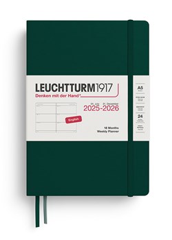 LEUCHTTURM1917 Notatnik w kolorze ciemnozielonym z kalendarzem - A5 ze sklepu Limango Polska w kategorii Akcesoria biurowe - zdjęcie 185733560