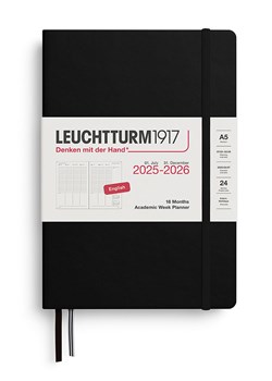 LEUCHTTURM1917 Planer akademicki w kolorze czarnym - A5 ze sklepu Limango Polska w kategorii Akcesoria biurowe - zdjęcie 185733561