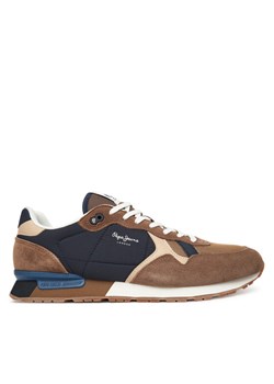 Sneakersy Pepe Jeans Brit Colors M PMS400004 Brązowy ze sklepu eobuwie.pl w kategorii Buty sportowe męskie - zdjęcie 185733584