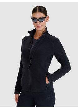 Damski polar rozpinany bez kaptura 4F 4FWSS25TFLEF305- czarny ze sklepu Sportstylestory.com w kategorii Bluzy damskie - zdjęcie 185736654