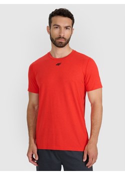 Męska koszulka treningowa 4F 4FWAW25TFTSM1522 - czerwona ze sklepu Sportstylestory.com w kategorii T-shirty męskie - zdjęcie 185736800