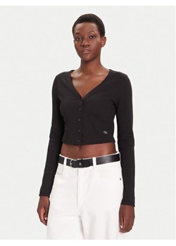 Calvin Klein Jeans Kardigan LV047C204G Czarny Regular Fit ze sklepu MODIVO w kategorii Swetry damskie - zdjęcie 185737650