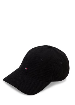 Tommy Hilfiger Męska czapka sztruksowa Mężczyźni Sztruks czarny jednolity ze sklepu vangraaf w kategorii Czapki z daszkiem męskie - zdjęcie 185742162