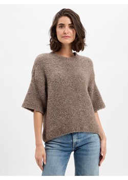 american vintage Sweter damski z zawartością alpaki - Zolly Kobiety Wełna taupe marmurkowy ze sklepu vangraaf w kategorii Swetry damskie - zdjęcie 185742174