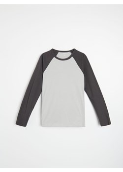 Sinsay - Bawełniana koszulka longsleeve - szary ze sklepu Sinsay w kategorii T-shirty męskie - zdjęcie 185743540