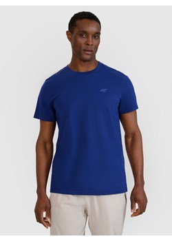 Męski t-shirt basic 4F 4FWMM00TTSHM2657 - niebieski ze sklepu Sportstylestory.com w kategorii T-shirty męskie - zdjęcie 185746380