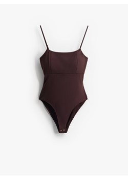 Mohito - Dopasowane body - ciemnobrązowy ze sklepu Mohito w kategorii Bluzki damskie - zdjęcie 185747011