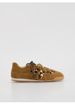 Reserved - Skórzane sneakersy - beżowy ze sklepu Reserved w kategorii Buty sportowe damskie - zdjęcie 185747092