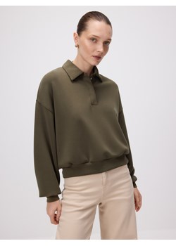 Reserved - Bluza polo z modalem - oliwkowy ze sklepu Reserved w kategorii Bluzy damskie - zdjęcie 185748101