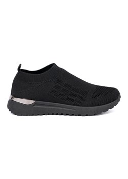 Shelvt Czarne sportowe buty slip-on z siateczkową cholewką ze sklepu ButyModne.pl w kategorii Buty sportowe damskie - zdjęcie 185748631