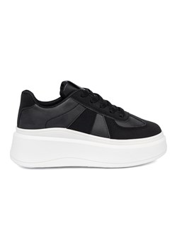 Shelvt Klasyczne czarne sneakersy na grubej podeszwie ze sklepu ButyModne.pl w kategorii Buty sportowe damskie - zdjęcie 185748634