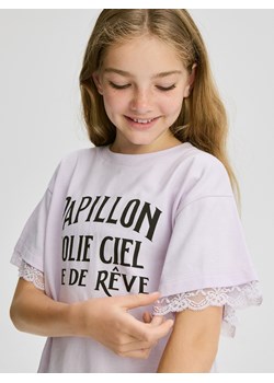 Reserved - T-shirt z nadrukiem - lawendowy ze sklepu Reserved w kategorii Bluzki dziewczęce - zdjęcie 185752081