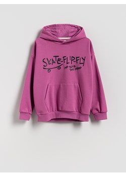 Reserved - Bawełniana bluza z kapturem - fioletowy ze sklepu Reserved w kategorii Bluzy chłopięce - zdjęcie 185752274