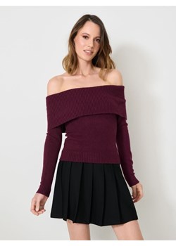 Sinsay - Sweter z dekoracyjnym dekoltem - czerwony ze sklepu Sinsay w kategorii Swetry damskie - zdjęcie 185754760