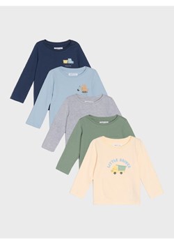 Sinsay - Koszulki z długimi rękawami 5 pack - kremowy - id: 714EM-02X - marki Sinsay - 185754824 Sinsay - Koszulki z długimi rękawami 5 pack - kremowy ze sklepu Sinsay w kategorii Kaftaniki i bluzki - zdjęcie 185754824