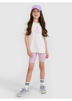 Dziewczęce legginsy kolarki 4F 4FJRSS25TSTIF019 - fioletowe ze sklepu Sportstylestory.com w kategorii Spodenki dziewczęce - zdjęcie 185755690