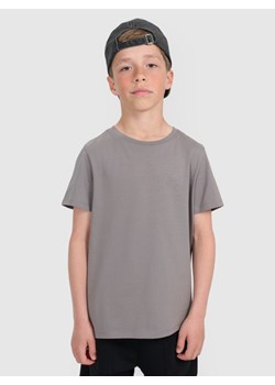 Chłopięcy t-shirt basic 4F 4FJRAW25TTSHM3260 - szary ze sklepu Sportstylestory.com w kategorii T-shirty chłopięce - zdjęcie 185755811