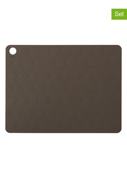 OYOY living design Podkładki stołowe (2 szt.) &quot;Dotto&quot; w kolorze ciemnobrązowym - 45 x 35 cm ze sklepu Limango Polska w kategorii Podkładki na stół - zdjęcie 185755980