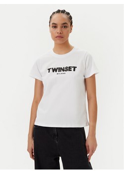 TWINSET T-Shirt 251TP2070 Biały Regular Fit ze sklepu MODIVO w kategorii Bluzki damskie - zdjęcie 185757451