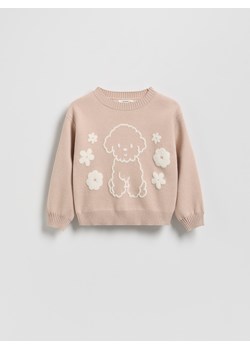 Reserved - Sweter z aplikacją - beżowy ze sklepu Reserved w kategorii Swetry dziewczęce - zdjęcie 185758410