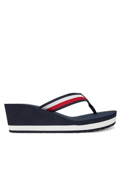 Japonki Tommy Hilfiger Th Corporate Wedge Beach Sandal FW0FW08520 Granatowy - id: 0000305157423 - marki Tommy Hilfiger - 185760043 Japonki Tommy Hilfiger Th Corporate Wedge Beach Sandal FW0FW08520 Granatowy ze sklepu eobuwie.pl w kategorii Klapki damskie - zdjęcie 185760043