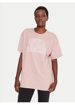 Under Armour T-Shirt Ua Rival Campus 6007883 Różowy Oversize ze sklepu MODIVO w kategorii Bluzki damskie - zdjęcie 185761133