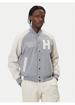 Tommy Hilfiger Kurtka bomber Mix Media Varsity MW0MW39684 Szary Regular Fit ze sklepu MODIVO w kategorii Kurtki męskie - zdjęcie 185761170