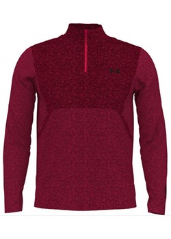 Męski longsleeve do biegania Under Armour UA Seamless Stride 1/4 Zip - czerwony ze sklepu Sportstylestory.com w kategorii T-shirty męskie - zdjęcie 185769673