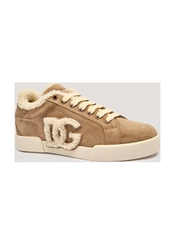 Dolce & Gabbana Skórzane sneakersy | shearling - id: DG254W000007959 - marki Dolce & Gabbana - 185771082 Dolce & Gabbana Skórzane sneakersy | shearling ze sklepu Gomez Fashion Store w kategorii Buty sportowe damskie - zdjęcie 185771082
