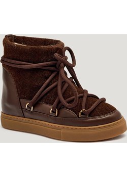 INUIKII Skórzane śniegowce FELT WEDGE | z dodatkiem wełny ze sklepu Gomez Fashion Store w kategorii Śniegowce damskie - zdjęcie 185771242