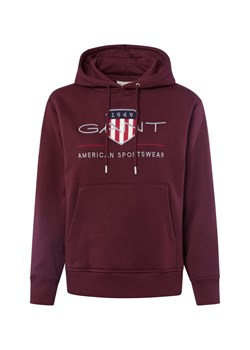 Gant Damski sweter z kapturem Kobiety bordowy jednolity ze sklepu vangraaf w kategorii Bluzy damskie - zdjęcie 185777574