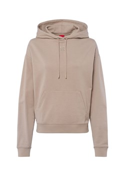 HUGO Damska bluza z kapturem - Delfinia Kobiety Bawełna taupe jednolity ze sklepu vangraaf w kategorii Bluzy damskie - zdjęcie 185777641
