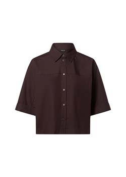 Opus Bluzka damska z krótkim rękawem - Freppy Kobiety czekoladowy jednolity ze sklepu vangraaf w kategorii Bluzki damskie - zdjęcie 185777673