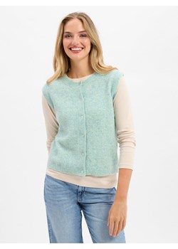 Marie Lund Damska kamizelka z dzianiny z zawartością alpaki Kobiety Wełna miętowy marmurkowy ze sklepu vangraaf w kategorii Kamizelki damskie - zdjęcie 185777782