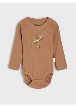 Sinsay - Prążkowane body z haftem Bambi - brązowy ze sklepu Sinsay w kategorii Odzież dla niemowląt - zdjęcie 185779530