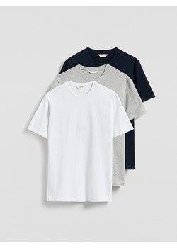Reserved - T-shirt regular 3 pack - wielobarwny ze sklepu Reserved w kategorii T-shirty męskie - zdjęcie 185780780