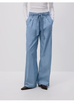 Reserved - Jeansy wide leg z wiązaniem - niebieski ze sklepu Reserved w kategorii Jeansy damskie - zdjęcie 185782944