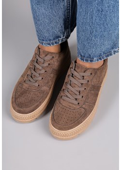 Brązowe Sneakersy Vices na Platformie z Tłoczeniem Alarrive ze sklepu renee.pl w kategorii Buty sportowe damskie - zdjęcie 185784623