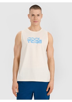 Męski top z nadrukiem 4F 4FWSS25TSLEM123 - beżowy ze sklepu Sportstylestory.com w kategorii T-shirty męskie - zdjęcie 185784860